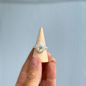 Elegant Silver Opal Ring